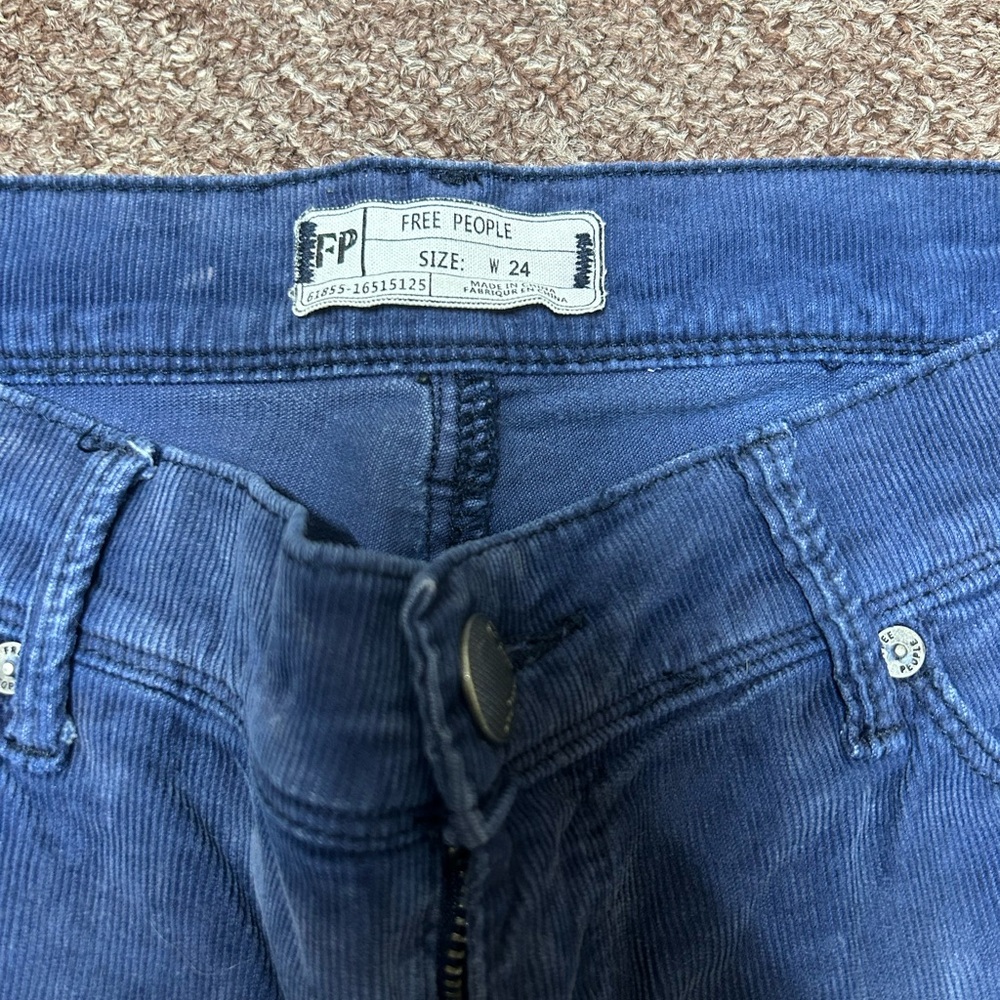 Free People Blue Straight Leg Pants